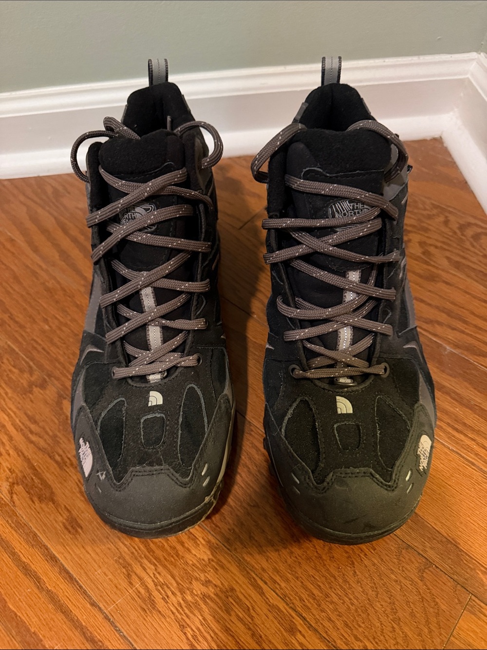 The North Face Black and Gray Trail Mid Hiking Boots